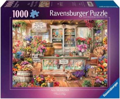 Picture of Ravensburger All Seasons Flower Shop 1000 Piece Jigsaw Puzzle | Explore Colorful Botanical Arrangements | from The Bestselling Puzzle Brand Worldwide | Enhanced Anti-Glare Surface The Forest Stewardship Council