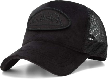 Picture of Von Dutch Unisex Trucker Hat - Velvet Curved Bill Mesh Back Retro Classic Adjustable Snapback Baseball Cap for Men and Women