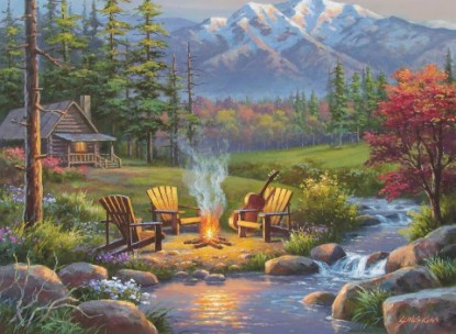 Picture of Ravensburger Riverside Livingroom Puzzle - Part of Great Outdoors Series | Unique 300 Piece Challenge for Adults | Softclick Technology Eco-Friendly Materials