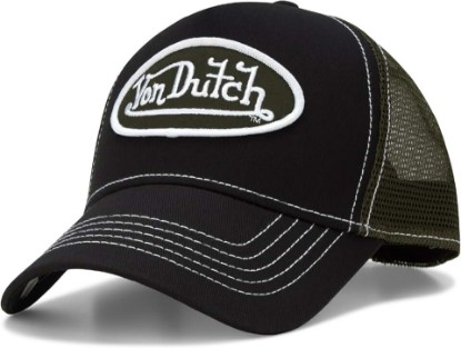 Picture of Von Dutch Unisex Trucker Hat - Curved Bill Mesh Back Retro Classic Colorblock Snapback Baseball Cap for Men and Women