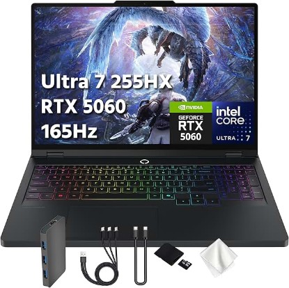Picture of Lenovo Legion Pro 5i 16" WQXGA OLED 165Hz AI-Powered Gaming Laptop, Intel 20-Core Ultra 7 255HX, GeForce RTX 5060 GDDR7, 16GB DDR5, 1TB SSD, RGB Backlit Keyboard, Win 11 Pro, Black, 1TB Docking