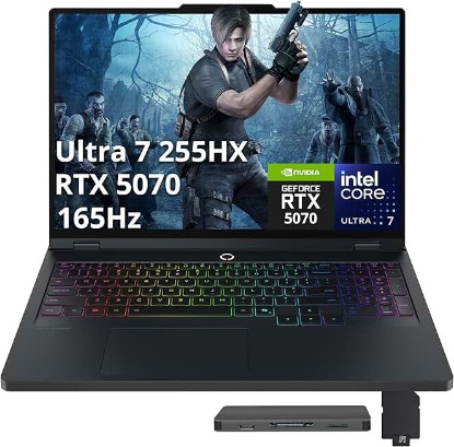 Picture of Lenovo Legion Pro 5i 16" WQXGA 165Hz Gaming Laptop, Intel 20-core Ultra 7 255HX (Beats Intel i9-14900HX), GeForce RTX 5070, 16GB, 1TB SSD, Backlit Keyboard, Windows 11 Pro, Black, 1TB Docking Station
