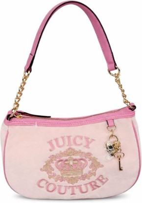 Picture of Juicy Couture Falling for Juicy Shoulder Bag Velvet Handbag with Chain Strap Charm Key Detail 10x7 in