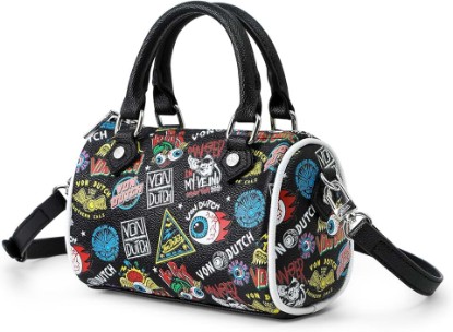 Picture of Von Dutch Jax Hanna Bag | 6.5” Vegan Leather Mini Crossbody with Logo Hardware, Top Handles & Interior Pouch
