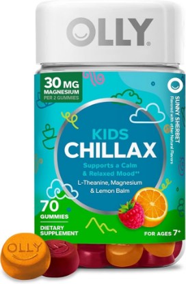 Picture of OLLY Kids Chillax Gummy, for a Calm and Relaxed Mood*, Magnesium, L-Theanine, Lemon Balm Extract, Chewable Supplement, Sherbet Flavored, 35 Day Supply - 70 Count (Packaging May Vary)