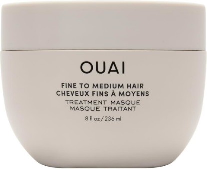 Picture of OUAI Fine to Medium Hair Treatment Mask - Lightweight Deep Conditioning Hair Mask with Shea Butter, Keratin & Panthenol - Helps Hydrate, Fight Frizz, Strengthen & Repair Damage (3.4 oz)