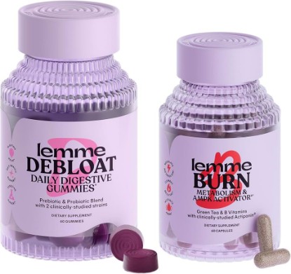 Picture of Lemme Debloat and Burn - Metabolism, Bloat Support, Gut Health & Weight Management with Clinically Studied Probiotics, Prebiotics, Green Tea Extract, Vitamins B6 & B1 - Gluten-Free, 60 Count Ea