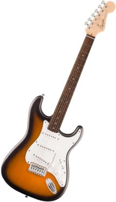 Picture of Fender Squier Debut Series Stratocaster Electric Guitar, Beginner Guitar, with 2-Year Warranty, Includes Free Lessons, 2-Color Sunburst with Matte Finish