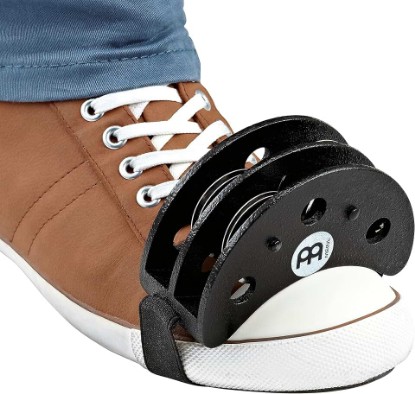 Picture of Foot Tambourine Musical Instrument, Drum Accessory for Guitar, Cajon — NOT MADE IN CHINA — Stainless Steel Jingles