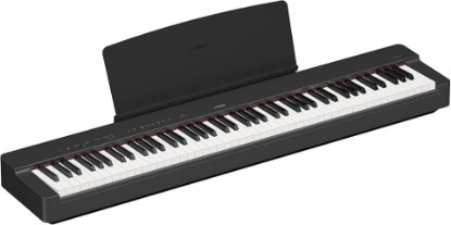 Picture of Yamaha P225 88-Key Digital Piano with Weighted Keys, Portable Design, Keyboard, Music Rest, Sustain Foot Switch, and Built-In Speakers, Black (P225B)
