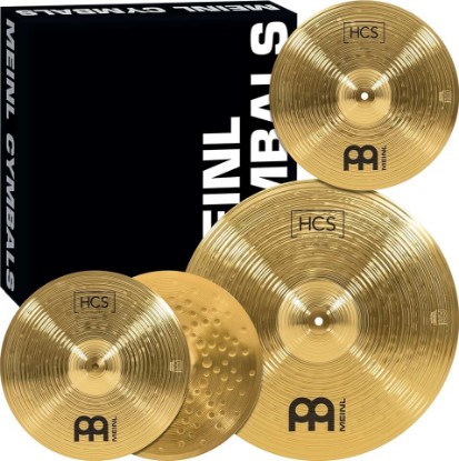 Picture of Meinl Cymbal Set Box Pack with 14” Hihats, 18” Crash/Ride, Plus a FREE 14” Crash – HCS Traditional Finish Brass – Made In Germany, TWO-YEAR WARRANTY (HCS1418+14C)