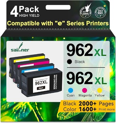 Picture of 962XL Ink Cartridges for HP 962XL Ink Cartridges Combo Pack Work for HP Officejet Pro 9015e 9010 9025e 9015 9025 9018e 9025e 9020 Printer for HP 962 (4 Pack)