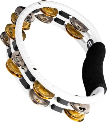 Picture of Tambourine for Adults, Traditional Handheld Musical Instrument — NOT MADE IN CHINA — Mixed Jingles, Synthetic Frame