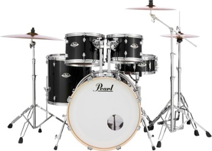 Picture of Pearl EXX725/C 5-Piece Export Standard Drum Set with Hardware - Jet Black