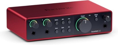 Picture of Focusrite Scarlett 2i2 4th Gen USB Audio Interface for Recording, Songwriting, Streaming and Podcasting — High-Fidelity, Studio Quality Recording, and All the Software You Need to Record