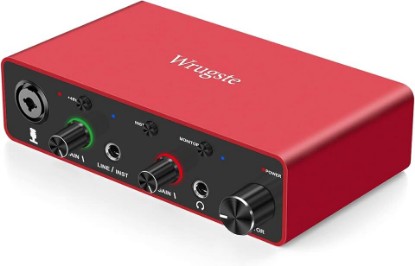 Picture of Wrugste USB Audio Interface Solo(24Bit/192kHz)+48V Phantom Power for Computer Recording Podcasting and Streaming Plug and Play Noise-Free Wrugste XLR Audio Interface for PC No Software Included