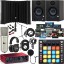 Picture of Focusrite Scarlett 2i2 4th Gen USB-C Audio Interface Full Studio Bundle with Eris 3.5 Monitors ATOM Pad Controller Condenser Microphone Headphones Isolation Shield Boom Stand Pop Filter and Cables