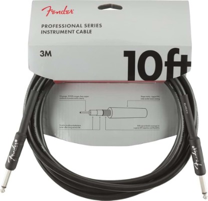 Picture of Fender Professional Series Instrument Cable, Guitar Cable 10 ft, Guitar Accessories, Stage Ready with Anti-Kinking Design, Black