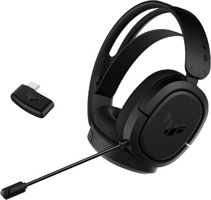 Picture of ASUS TUF Gaming H1 Wireless Gaming Headset with Mic – 2.4GHz via USBC, Virtual 7.1 Surround Sound, Deep Bass, Discord/TeamSpeak-Certified Mic, Lightweight, for PC, Mac, PS5, PS4, Switch, Mobile